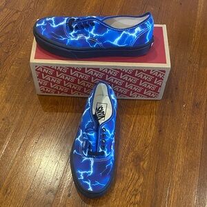 NIB Vans Electric Blue Lightning Sneakers Size 8.5 Women 7.0 Men